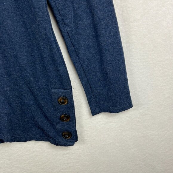 Chicos Womens Blue Heather Long Sleeve Sweater Size 0 Cowl Neck Pullover - Picture 7 of 14